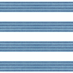 Blue Farmhouse Stripe on White  /Pin stripes within large stripe  