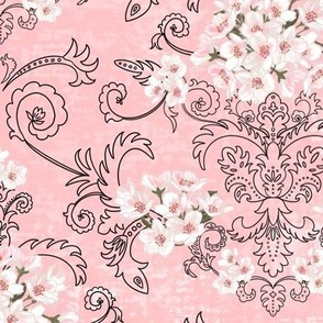 Cherry Blossom Classic Damask (blush) 13.5" LG