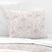 Cherry Blossom Blushed Damask (gray-white) 14"