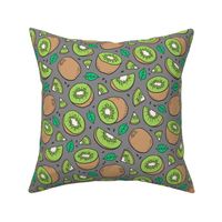 Kiwi Fruits on Dark Grey