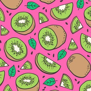 Kiwi Fruits on Sugar Pink