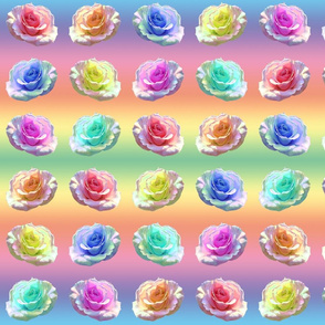 Pastel Roses  - rainbow