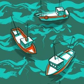 Fishing boats pattern