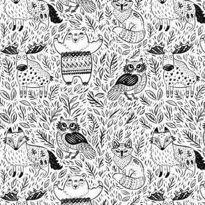 Pencil forest animals