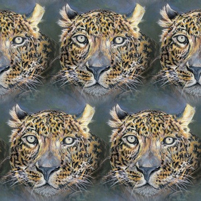 6" LEOPARD JAGUAR PANTHER JUNGLE FELINE 7 CHALK PASTEL DRAWING