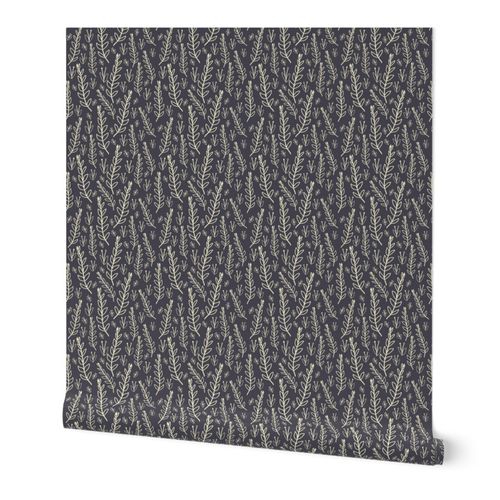charcoal and cream leaves texture Wallpaper | Spoonflower