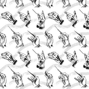 Conductor's hands (pattern in black and white)