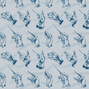 Conductor's hands (pattern in grey and indigo)