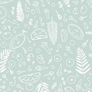 Handful Of Christmas Scents seamless pattern background.