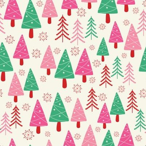 Christmas Trees and snowflakes
