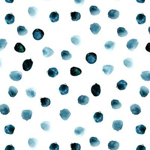Indigo dots • watercolor polka dot 