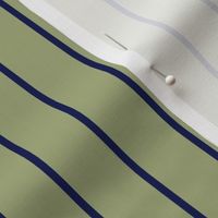 JP31 - Navy Pinstripes on Pastel Olive