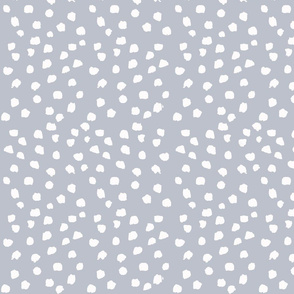 Grey & White Hand Painted polka dots