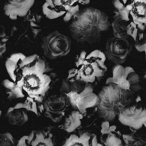 Moody Floral black white gray