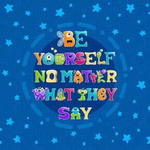 Be Yourself - Pillow - BgBlue