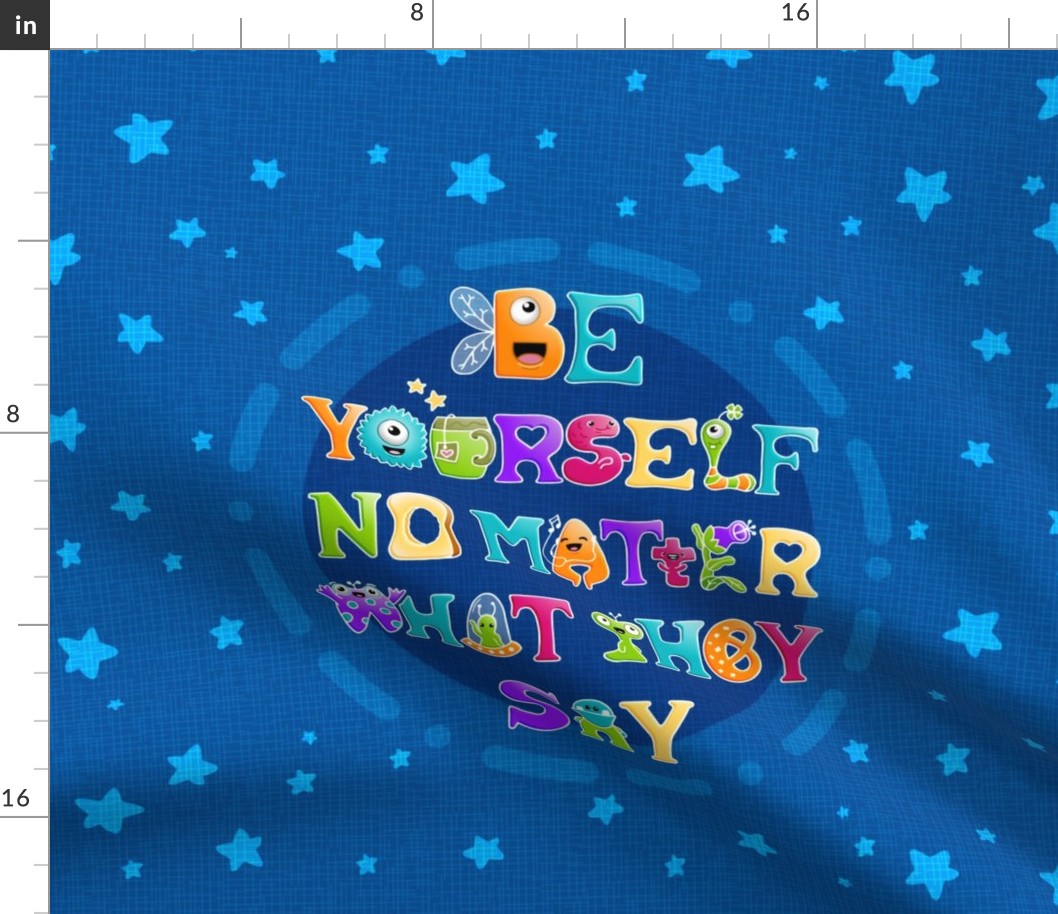 Be Yourself - Pillow - BgBlue