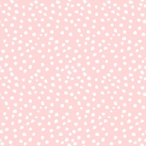 pink and ivory painted polka dots