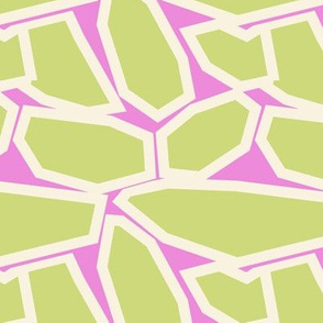 Geometric Shapes in a Preppy Pink and Green in a Random Pattern