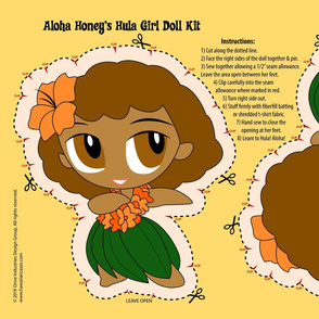 Hula Girl Doll Kit and Pattern - Orange