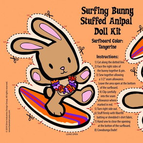 Hawaiian Surfing Bunny Doll Kit - Tangerine