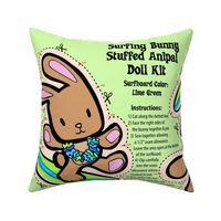 Hawaiian Surfing Bunny Doll Kit - Lime Green