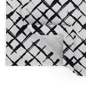 Black and White Doodles - Diagonal Checkered