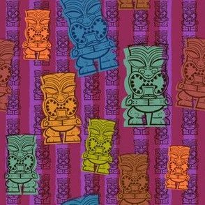 Colorful Tiki Gods Vintage Vacation