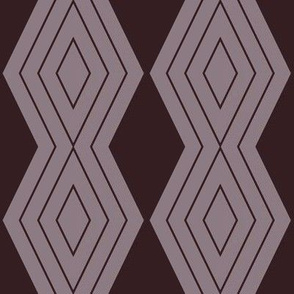 JP5  - Medium -   Harlequin Pinstripe Diamond Chains in Two Tone  Lavender Brown aka Puce