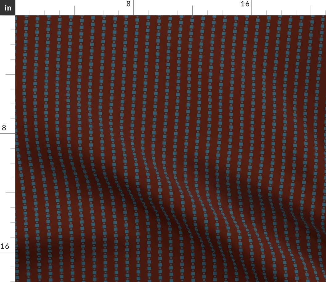 JP3  - Tiny - Floating Check Stripes in Rusty Brown and Slate Blue