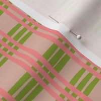 Hand-Drawn Stripes Plaid Grid in Pink Green White - UnBlink Studio by Jackie Tahara