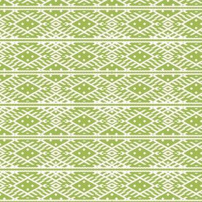 folk pattern green-white