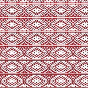 folk pattern red-white