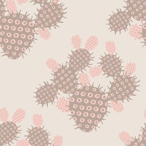 Prickly Pear Desert Cactus in Blush Pink Beige Cream - MEDIUM Scale - UnBlink Studio by Jackie Tahara