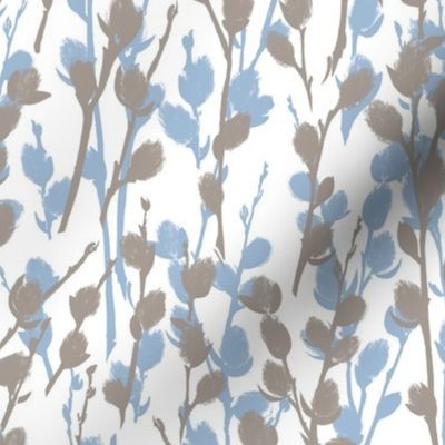 Double Pussywillow Silhouette — Blue • White • Cream