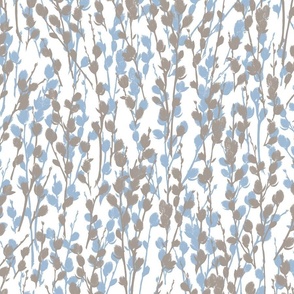 Double Pussywillow Silhouette — Blue • White • Cream