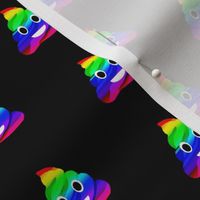 rainbow poo emoji fabric - poo emoji fabric, poo, rainbow poo, funny cute poo, - black