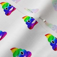 rainbow poo emoji fabric - poo emoji fabric, poo, rainbow poo, funny cute poo, - white