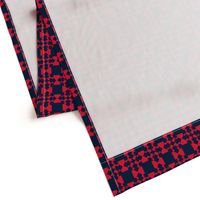 Red Blue Geometric Hourglass Two-tone