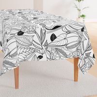 bohemian line art: black and white LARGE scale