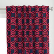 Bullseye Polka Dot in Red and Blue