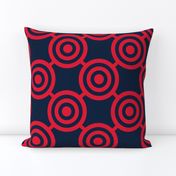 Bullseye Polka Dot in Red and Blue