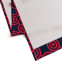 Bullseye Polka Dot in Red and Blue