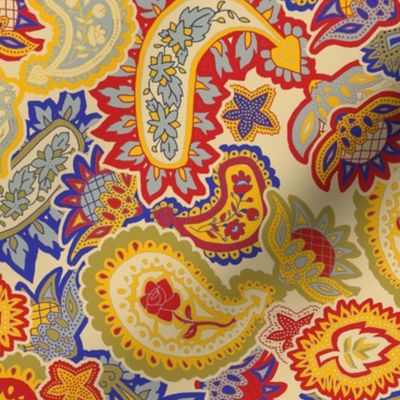 Scattered Allover Paisley Trendy1920s Colors