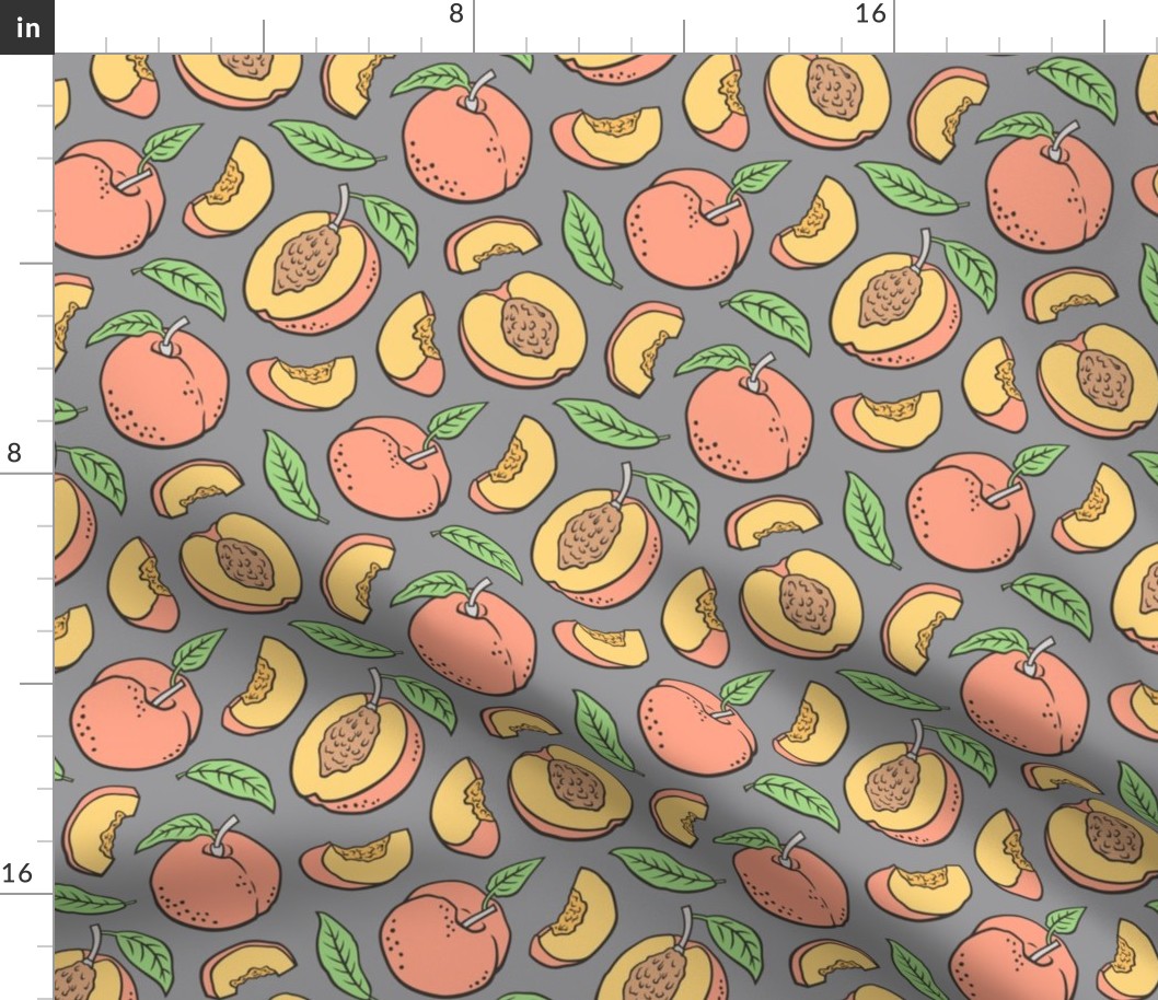 Peaches Peach Fruits on Grey