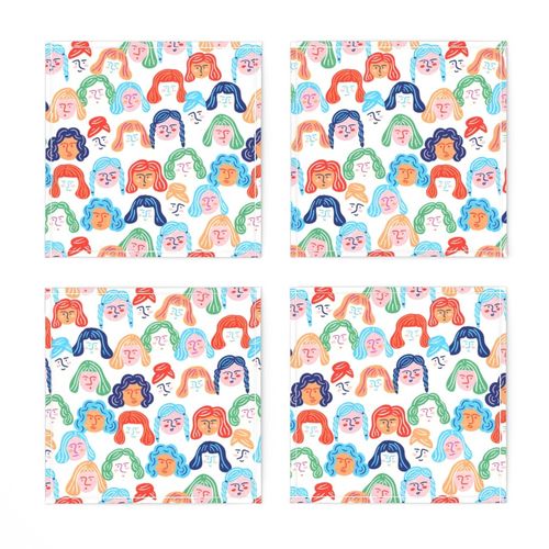 Women Together - White Background - Medium Scale