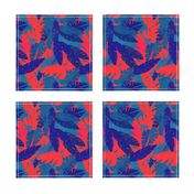 Leaves in Blue and Red