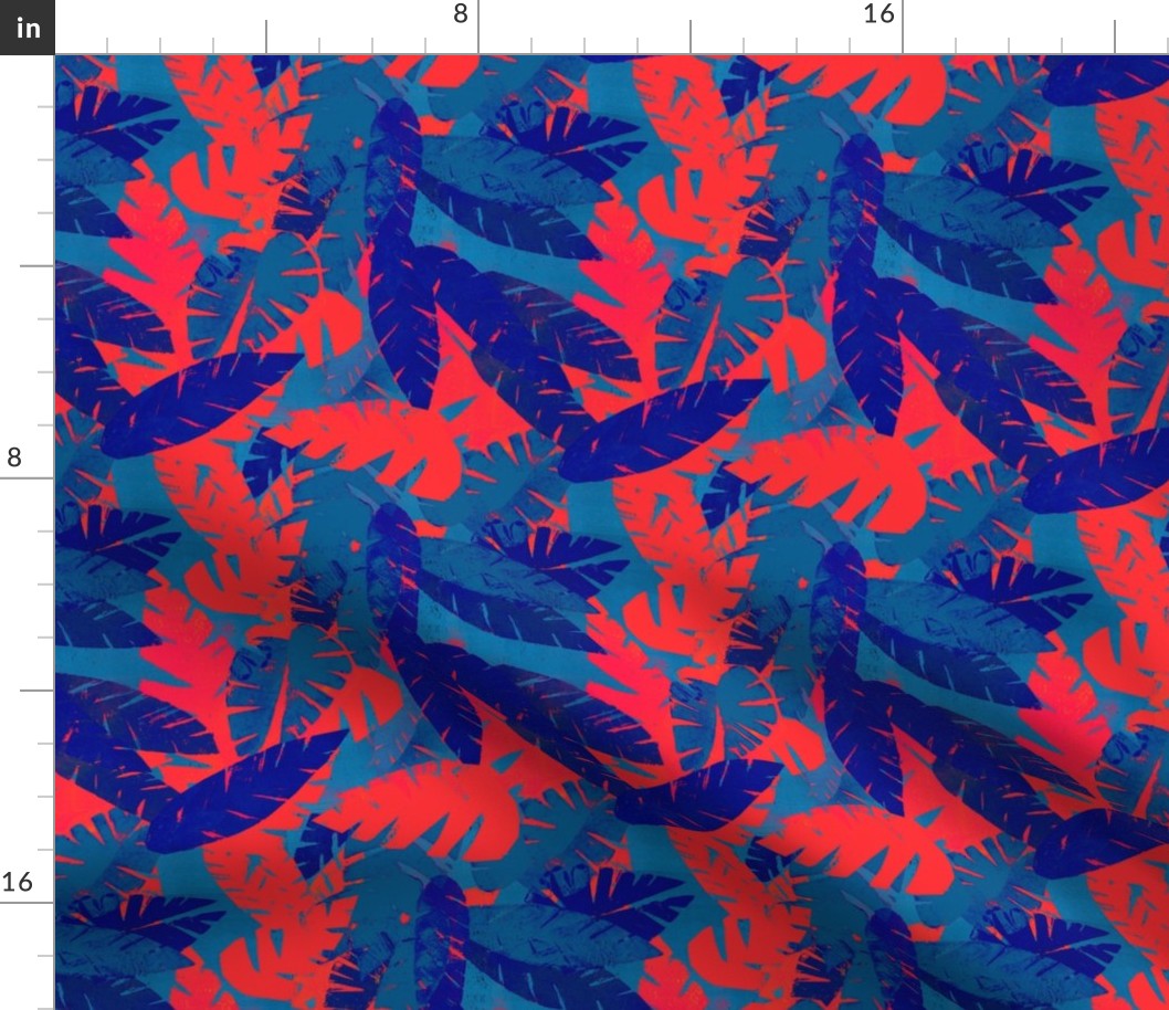 Leaves in Blue and Red