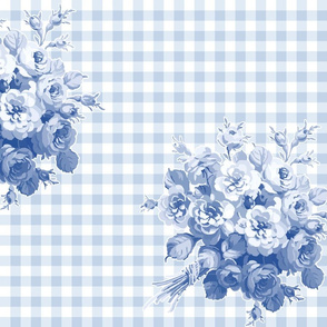 Jane's Rose Bouquet Gingham blueberry