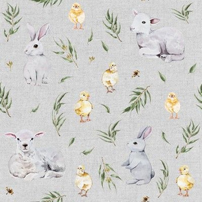 Easter Friends with Eucalyptus // Gray Linen