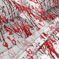 1 blood splatter bloodstain dripping red maroon liquid white horror Halloween bleeding murder paint clot macabre leaking wet death scary horrifying morbid macabre spooky eerie frightening violence hurt serial killer inspired monochrome crime scene menstru